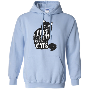 LIFE IS BETTER WITH CATS MEN'S PULLOVER HOODIE